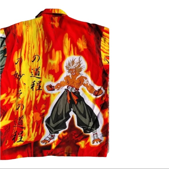 Vintage 2000s Anime Street Fighter Oscar Misa Button Up All Over Print Shirt L - Picture 5 of 7